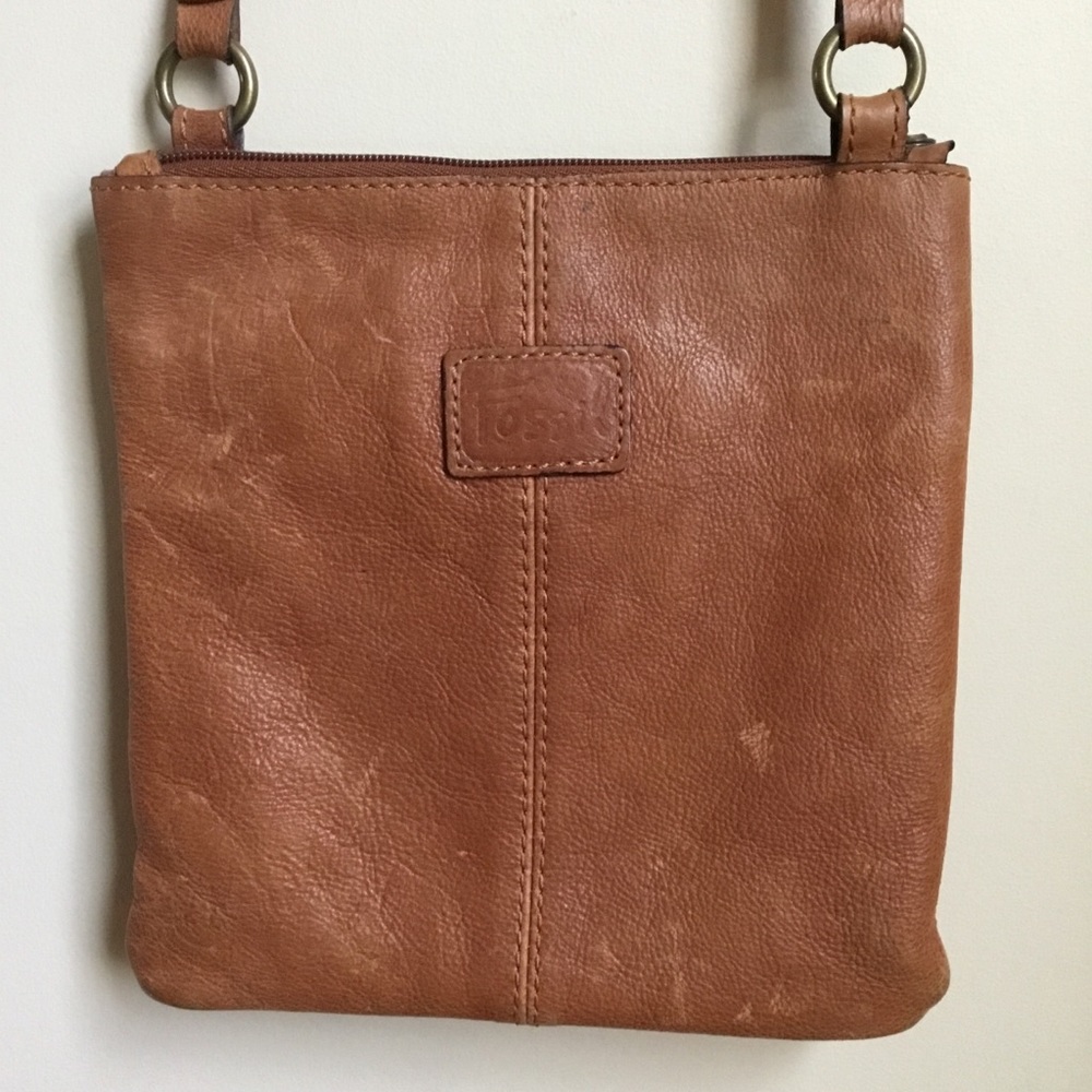 Fossil Distressed Leather Patchwork Crossbody Bag - image 5